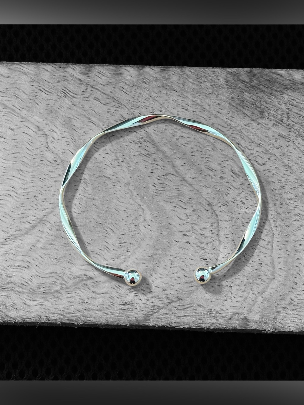 Silver plated Twisted Open Cuff Bracelet